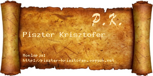 Piszter Krisztofer névjegykártya